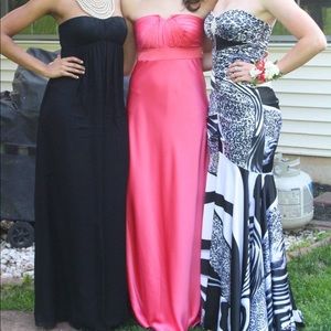 Black/white printed prom dress